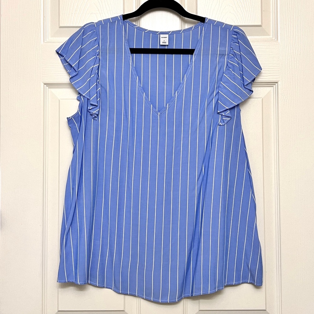 Women’s Old Navy Striped Flutter Sleeve Top Size L